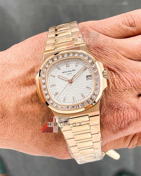 patek philippe nautilus full diamond|patek philippe nautilus diamond bezel.